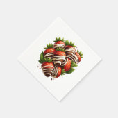 チョコレートイチゴのデザートパーティ スタンダードカクテルナプキン (角)