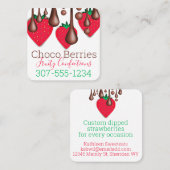 チョコレートイチゴの果物菓子の点滴 スクエア名刺 (正面/裏面)