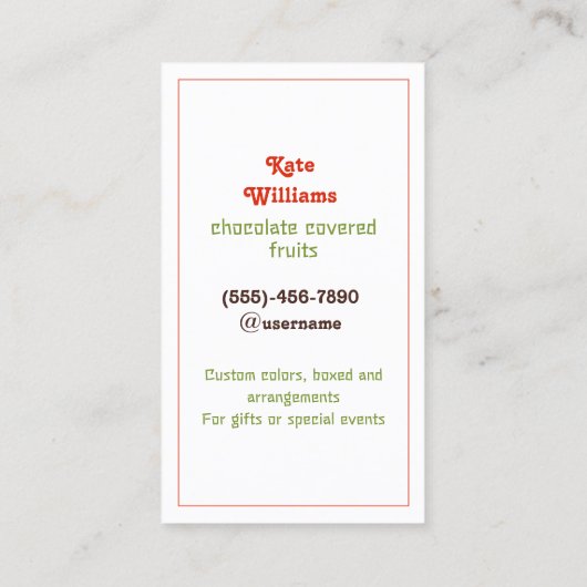 チョコレートイチゴカスタムQR 名刺 (裏面)