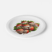 チョコレートイチゴパーティー ストロベリーデザート ペーパープレート (アングル)