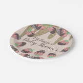 チョコレートイチゴフェイクグリッターベビーシャワー ペーパープレート (アングル)