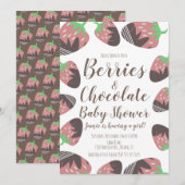 チョコレートイチゴフルーツベイビーシャワー招待 招待状 (正面/裏面)