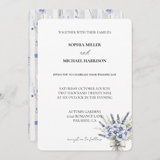 チョコレートイチゴ結婚式招待状 招待状 (正面/裏面)