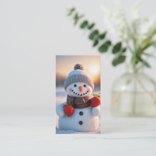 チョコレートイチゴ雪だるま 名刺 (スタンド正面)