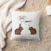 チョコレートイースターのウサギのウサギのお尻の傷 クッション (ブランケット)