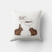 チョコレートイースターのウサギのウサギのお尻の傷 クッション (裏面)