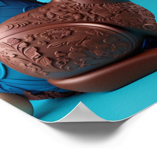 チョコレートイースターバニーと卵 ポスター (角)