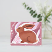 チョコレートイースターバニー | かわいいパステルウォーターカラー シーズンポストカード (スタンド正面)