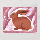 チョコレートイースターバニー | かわいいパステルウォーターカラー シーズンポストカード (正面)