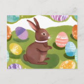 チョコレートイースターバニー | キュート春パステルエッグ シーズンポストカード (正面)