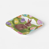 チョコレートイースターバニー | キュート春パステルエッグ ペーパープレート (傾斜あり)