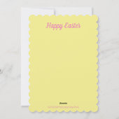 チョコレートイースターバニー、シック、ゼリー豆フラット シーズンカード (裏面)