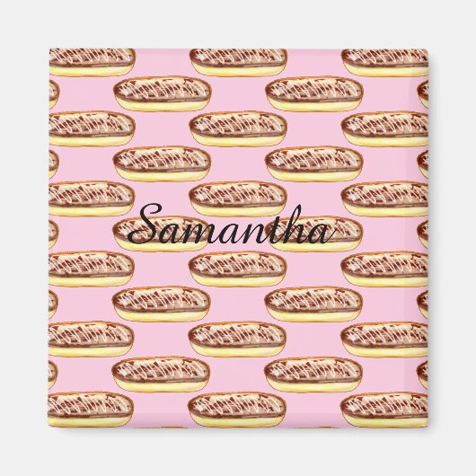 チョコレートウォーターカラーエクラールドーナツ マグネット (正面)