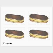 チョコレートエクレアペストリーデザート食品ステッカー 長方形シール (シート)