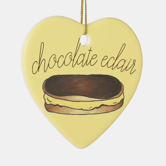 チョコレートエクレフランスのーベーカリーデザートペストリー セラミックオーナメント (右)