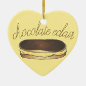チョコレートエクレフランスのーベーカリーデザートペストリー セラミックオーナメント (正面)