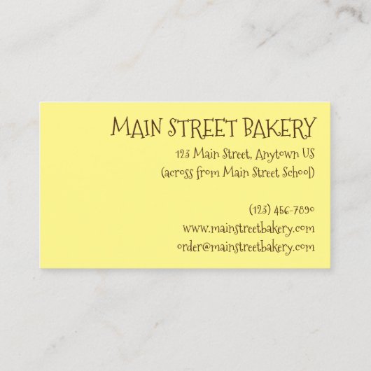 チョコレートエクレ焼いたーパストリーバイベーカリーシェフ 名刺 (裏面)