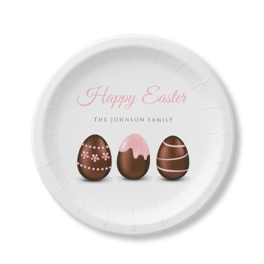 チョコレートエッグエレガントハッピーイースター ペーパープレート