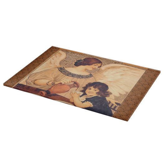 チョコレートエンジェルフランスのアンティーク カッティングボード (角)