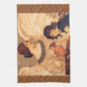 チョコレートエンジェルフランスのアンティーク キッチンタオル (縦)