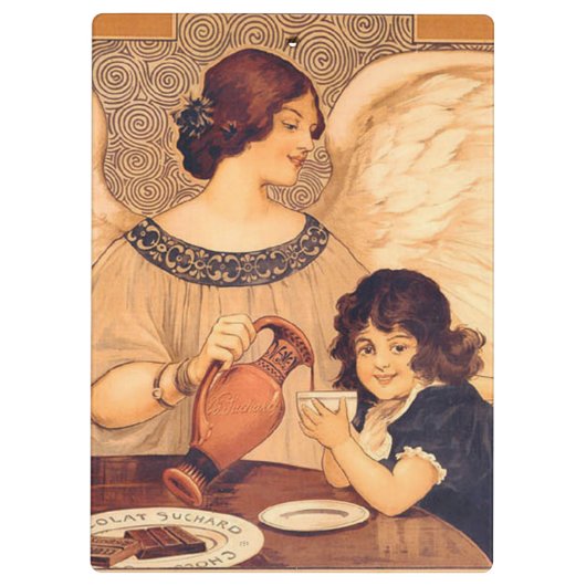 チョコレートエンジェルフランスのアンティーク クリップボード (裏面)