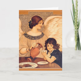 チョコレートエンジェルフランスのアンティーク シーズンカード