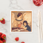 チョコレートエンジェルフランスのアンティーク スタンダードカクテルナプキン (インサイチュ)