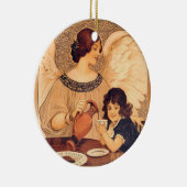 チョコレートエンジェルフランスのアンティーク セラミックオーナメント (右)