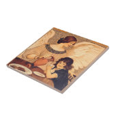 チョコレートエンジェルフランスのアンティーク タイル (側面)