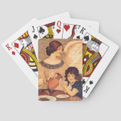 チョコレートエンジェルフランスのアンティーク トランプ (裏面)