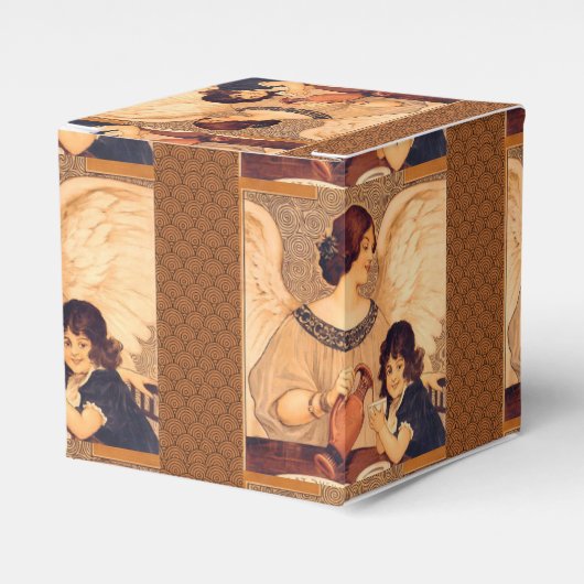 チョコレートエンジェルフランスのアンティーク フェイバーボックス (正面サイド)