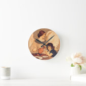 チョコレートエンジェルフランスのアンティーク ラウンド壁時計 (ホーム)