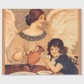 チョコレートエンジェルフランスのアンティーク ラッピングペーパー (フラット)