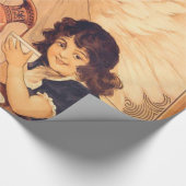 チョコレートエンジェルフランスのアンティーク ラッピングペーパー (角)