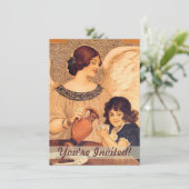 チョコレートエンジェルフランスのアンティーク 招待状 (スタンド正面)