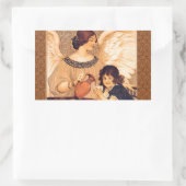 チョコレートエンジェルフランスのアンティーク 長方形シール (バッグ)