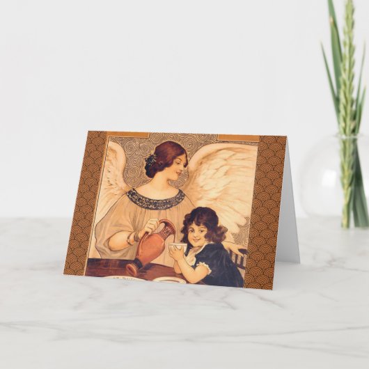 チョコレートエンジェル フランス アンティーク シーズンカード (正面)