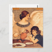 チョコレートエンジェル フランス アンティーク ポストカード (正面/裏面)