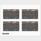 チョコレートオアシスブラウン大理石ゴールデンフォイル静脈 長方形シール (シート)