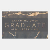 チョコレートオアシスブラウン大理石ゴールデンフォイル静脈 長方形シール (正面)