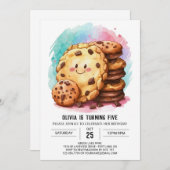 チョコレートオモダンンオンラインCookie誕生日 招待状 (正面/裏面)