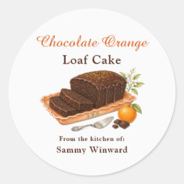 チョコレートオレンジラウンドケーキギフト用ラベル ラウンドシール