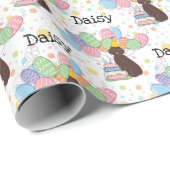 チョコレートオーストラリア犬の誕生日パーティー ラッピングペーパー (ロールコーナー)