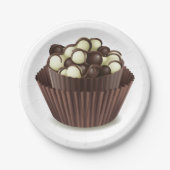 チョコレートカップに入ったチョコレート ペーパープレート (正面)