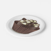 チョコレートカップに入ったチョコレート ペーパープレート (アングル)