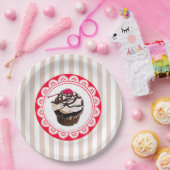 チョコレートカップケーキさくらんぼ紙プレート ペーパープレート (パーティー)