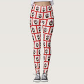 チョコレートカップケーキとさくらんぼデザートレギンス レギンス (正面)