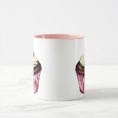 チョコレートカップケーキとさくらんぼ付きトップマグカップ マグカップ (中央)