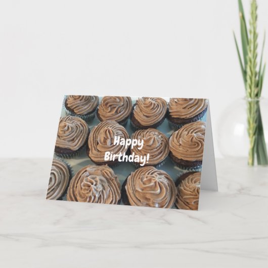 チョコレートカップケーキのためのあなたの誕生日 カード (正面)
