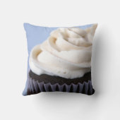 チョコレートカップケーキのバニラつや消し クッション (裏面)